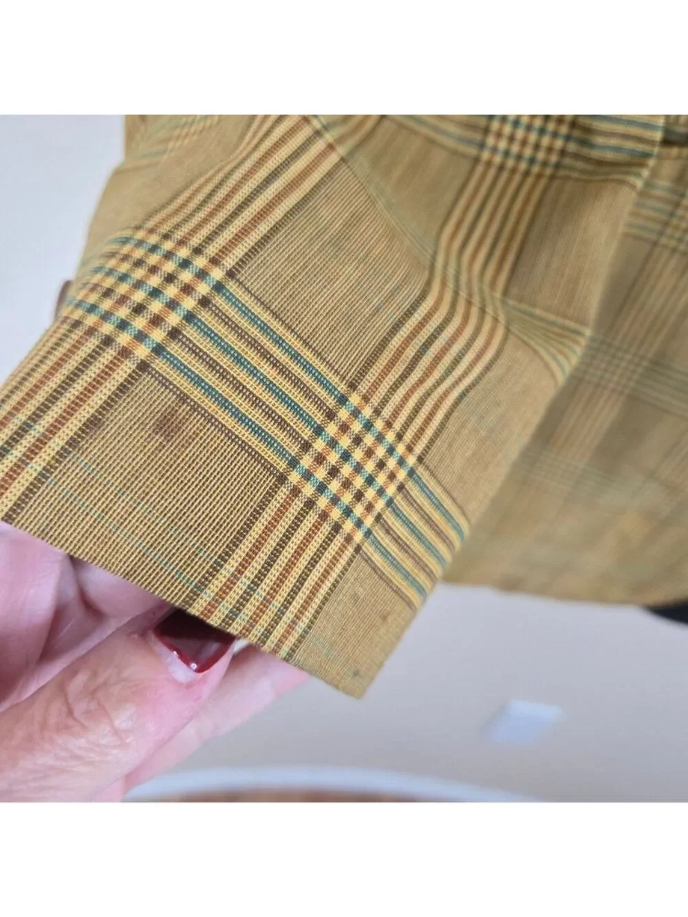 Vintage 70s Towncraft Polyester Blazer Sports Coat Plaid Yellow Mens M